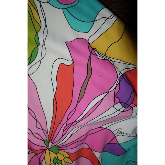 Trina Turk One Piece Swimsuit 12 14 Tropical Halter Top Kaleidoscope L XL Swim - Picture 9 of 10